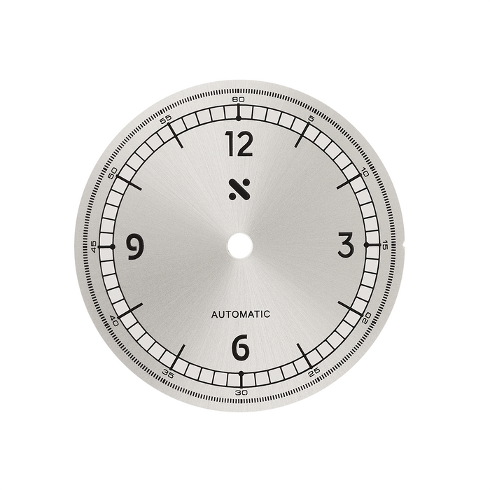 Watch Dial: 108 Minimal Tool Dial Sunburst Silver