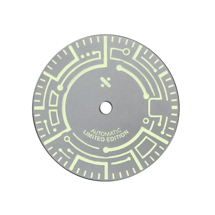 Watch Dial: Cyclic Cyborg Glass Black - Date