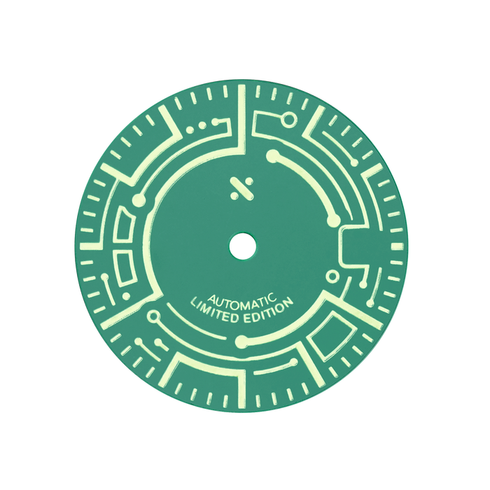 Watch Dial: Cyclic Cyborg Glass Green - Date
