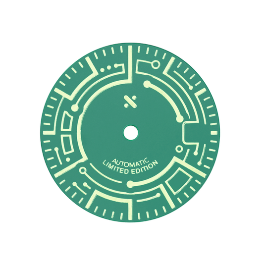 Watch Dial: Cyclic Cyborg Glass Green - Date