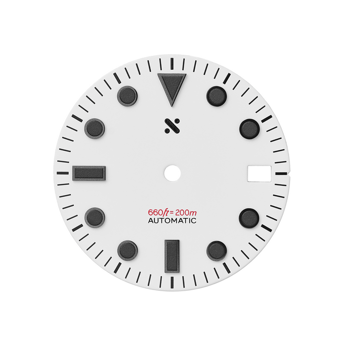 Watch Dial: Divemaster White w Black Lume