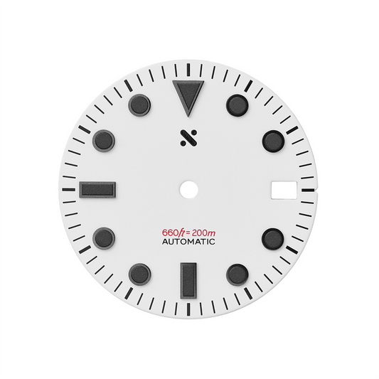 Watch Dial: Divemaster White w Black Lume