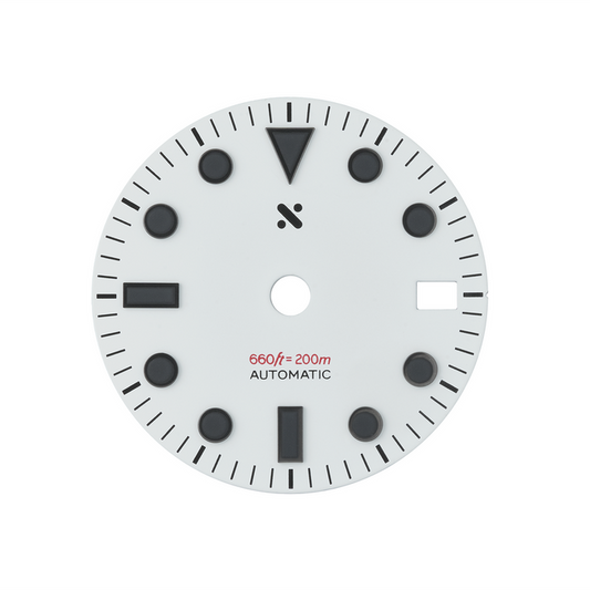Watch Dial: GMT Divemaster White w Black Lume