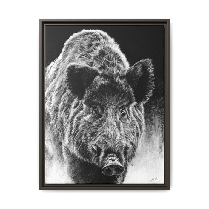 "Wild Boar" Framed Canvas