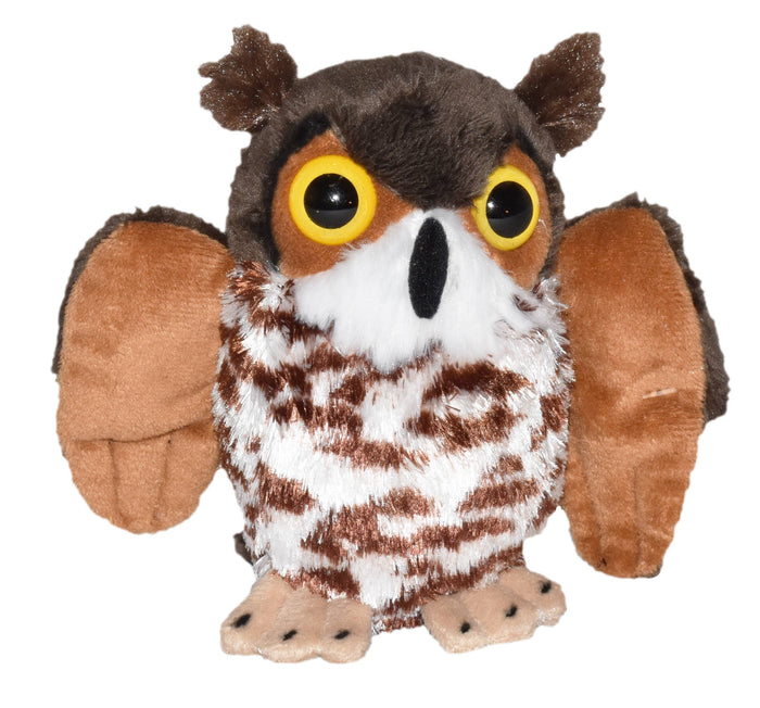 Wild Republic - Pocketkins-ECO-Great Horned Owl Stuffed Animal 5"