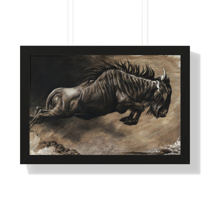 "Wildebeest" Framed Paper Print