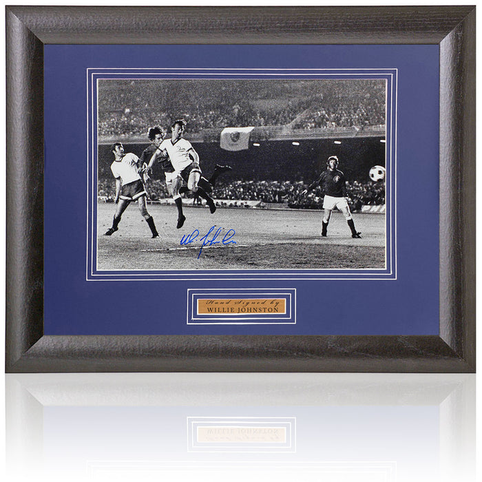 Willie Johnston Rangers Legend Hand Signed 1972 ECWC Photograph 15x19" Framed