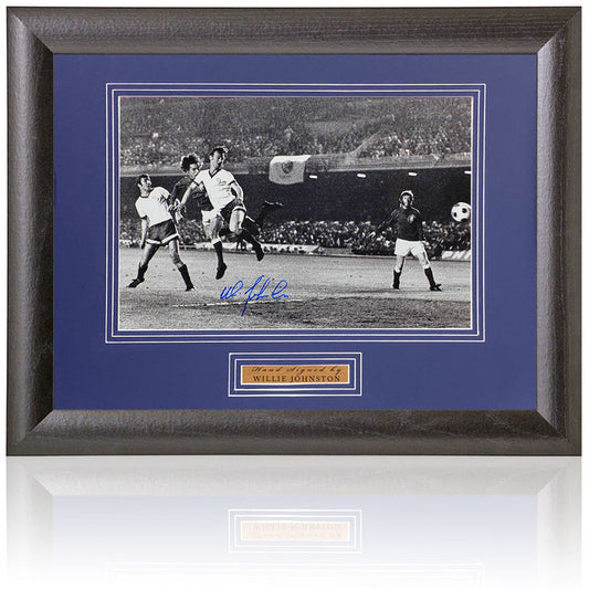 Willie Johnston Rangers Legend Hand Signed 1972 ECWC Photograph 15x19" Framed
