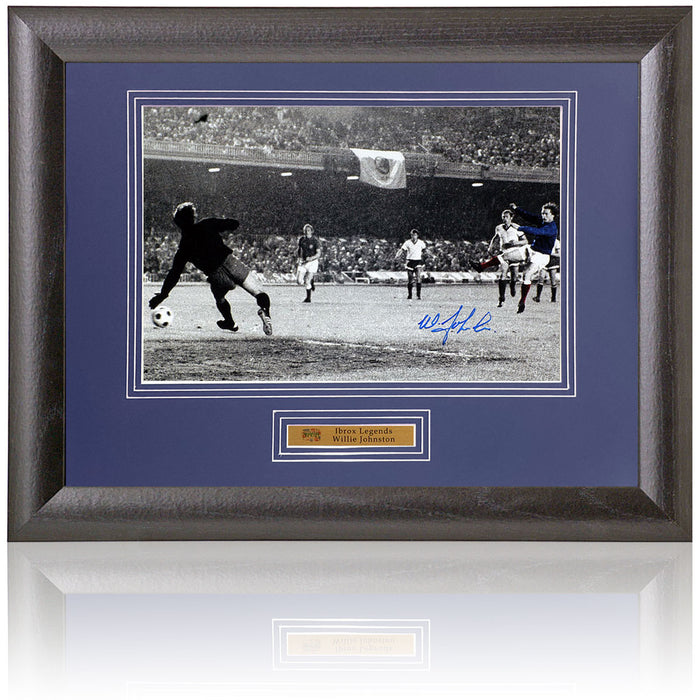 Willie Johnston Rangers Legend Hand Signed 1972 ECWC Photograph 15x19" Framed