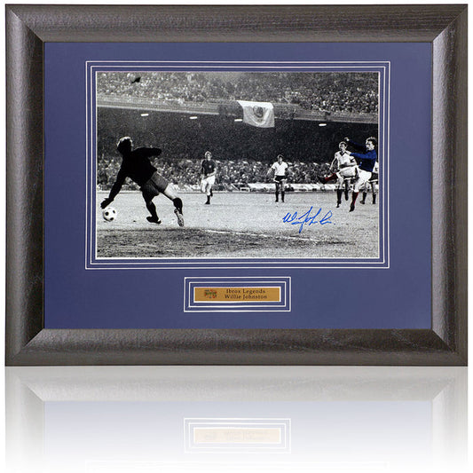 Willie Johnston Rangers Legend Hand Signed 1972 ECWC Photograph 15x19" Framed