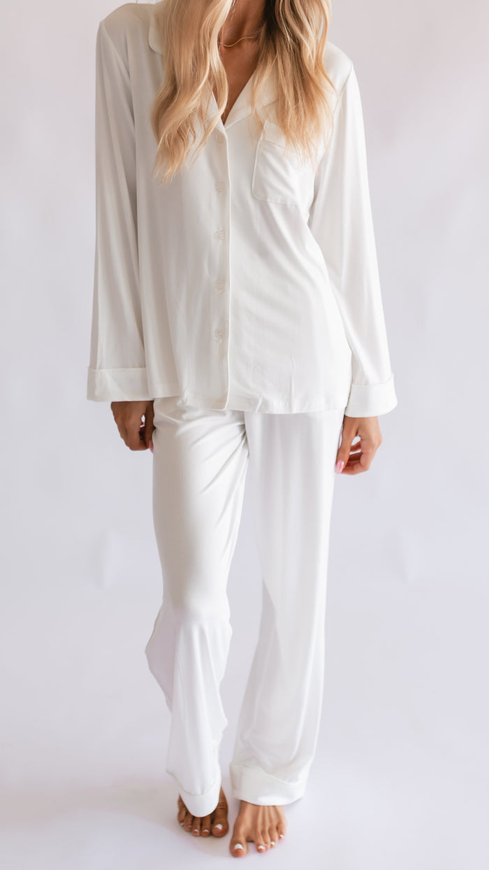 Women's Button Up Set In Ivory
