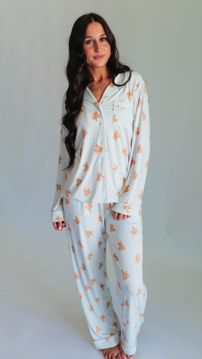 Women's Button Up Set In Teddy