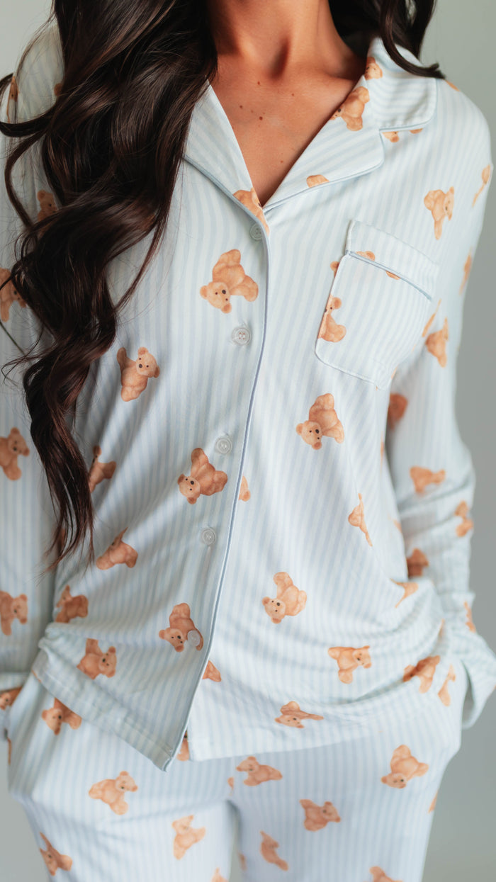 Women's Button Up Set In Teddy