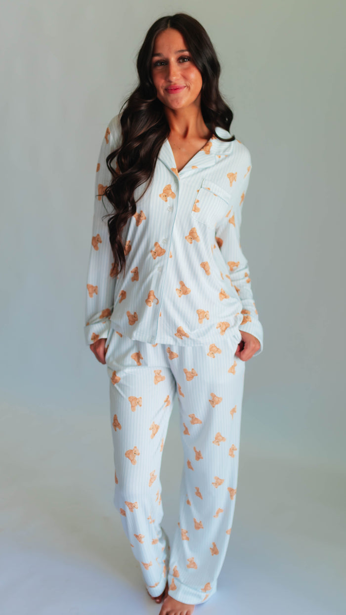 Women's Button Up Set In Teddy
