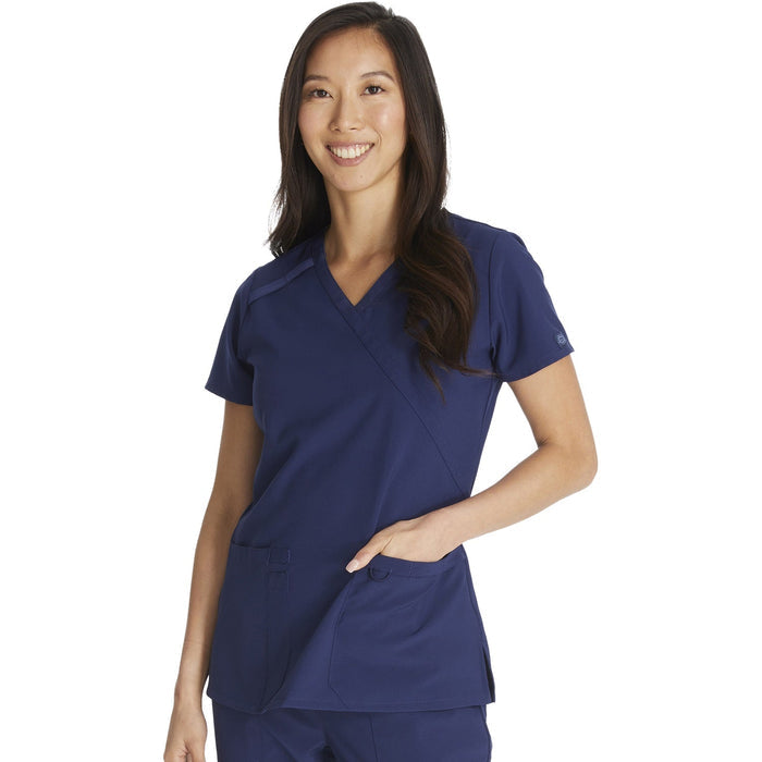 Women's EDS Essentials Mock Wrap Scrub Top - Navy - 1