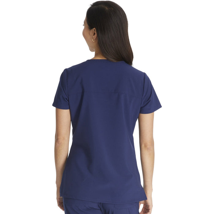 Women's EDS Essentials Mock Wrap Scrub Top - Navy - 2