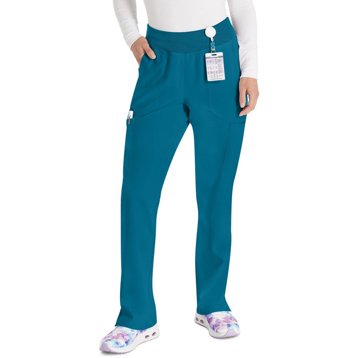 Women's EDS Essentials Natural Rise Tapered Leg Pull-On Scrub Pant - Caribbean Blue - 1