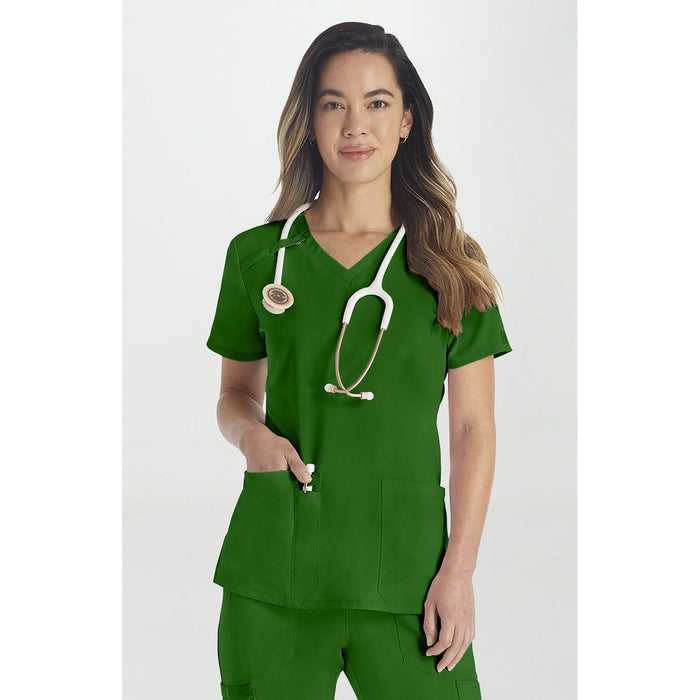Women's EDS Essentials V-Neck Scrub Top - Fern Green - 1