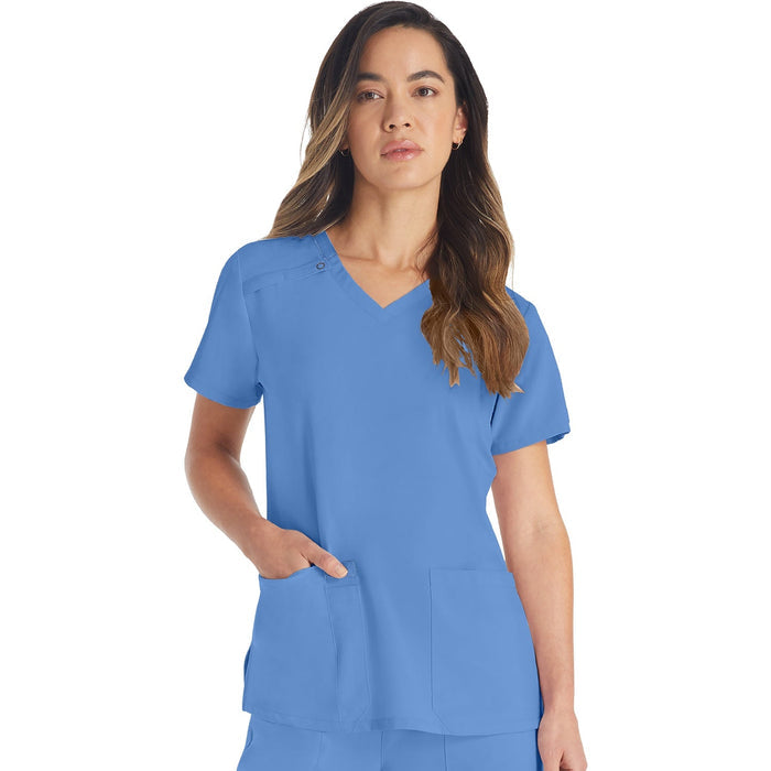 Women's EDS Essentials V-Neck Scrub Top - Ciel - 1