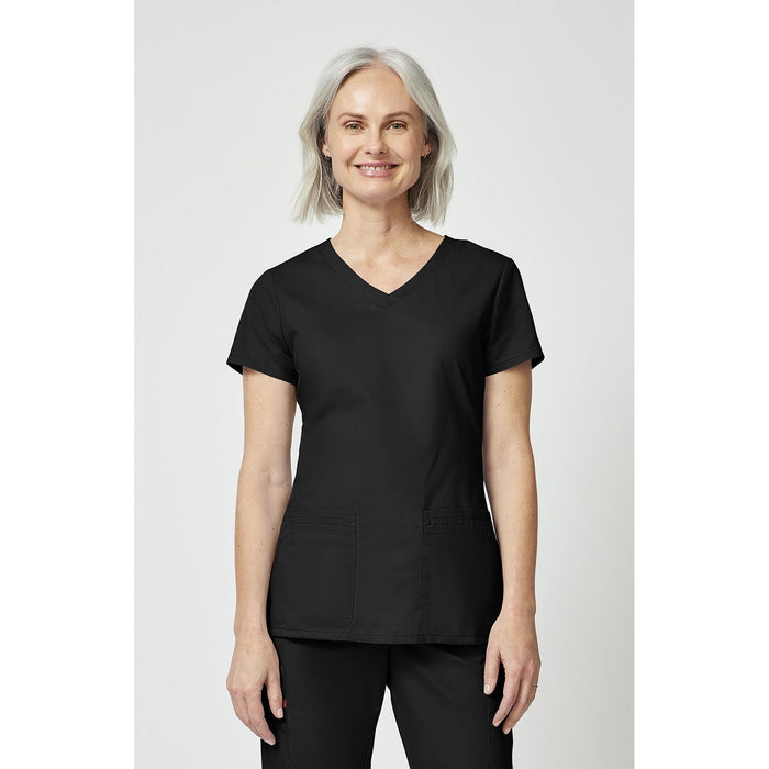 Women's EDS Signature V-Neck Scrub Top - Black - 1