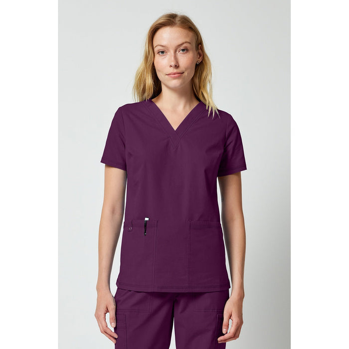 Women's Forge V-Neck Scrub Top - Wine - 1