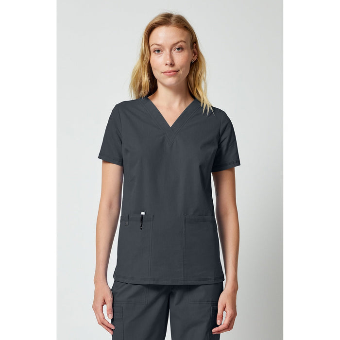 Women's Forge V-Neck Scrub Top - Pewter - 1