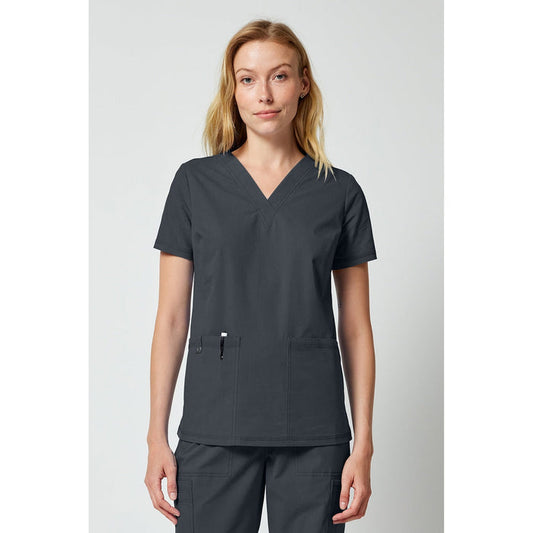 Women's Forge V-Neck Scrub Top - Pewter - 1