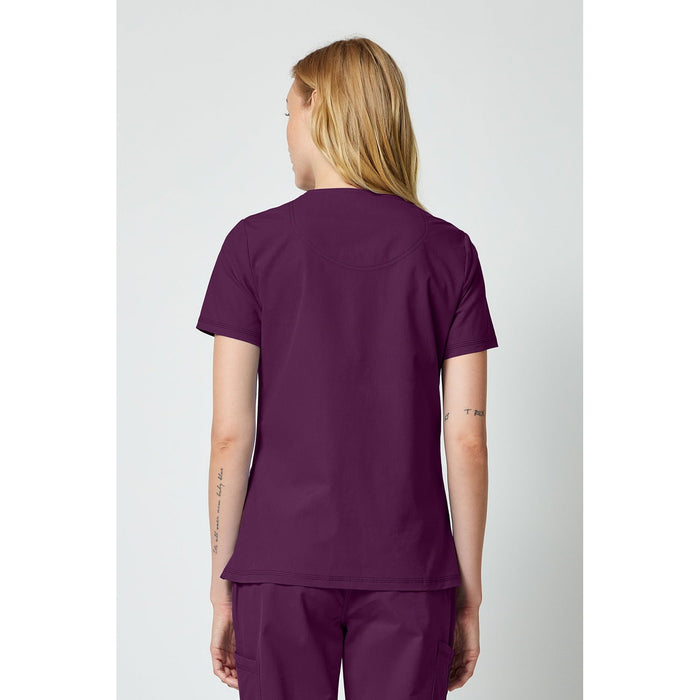Women's Forge V-Neck Scrub Top - Wine - 2