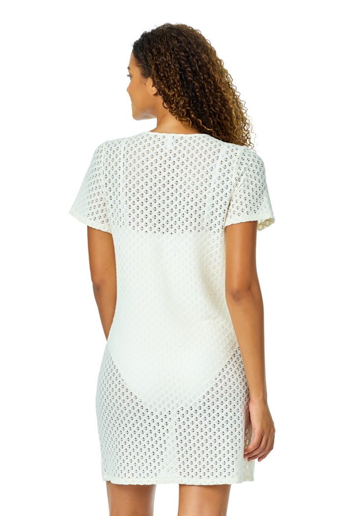 Women's Gardenia Short Sleeve Cover Up With Buckle