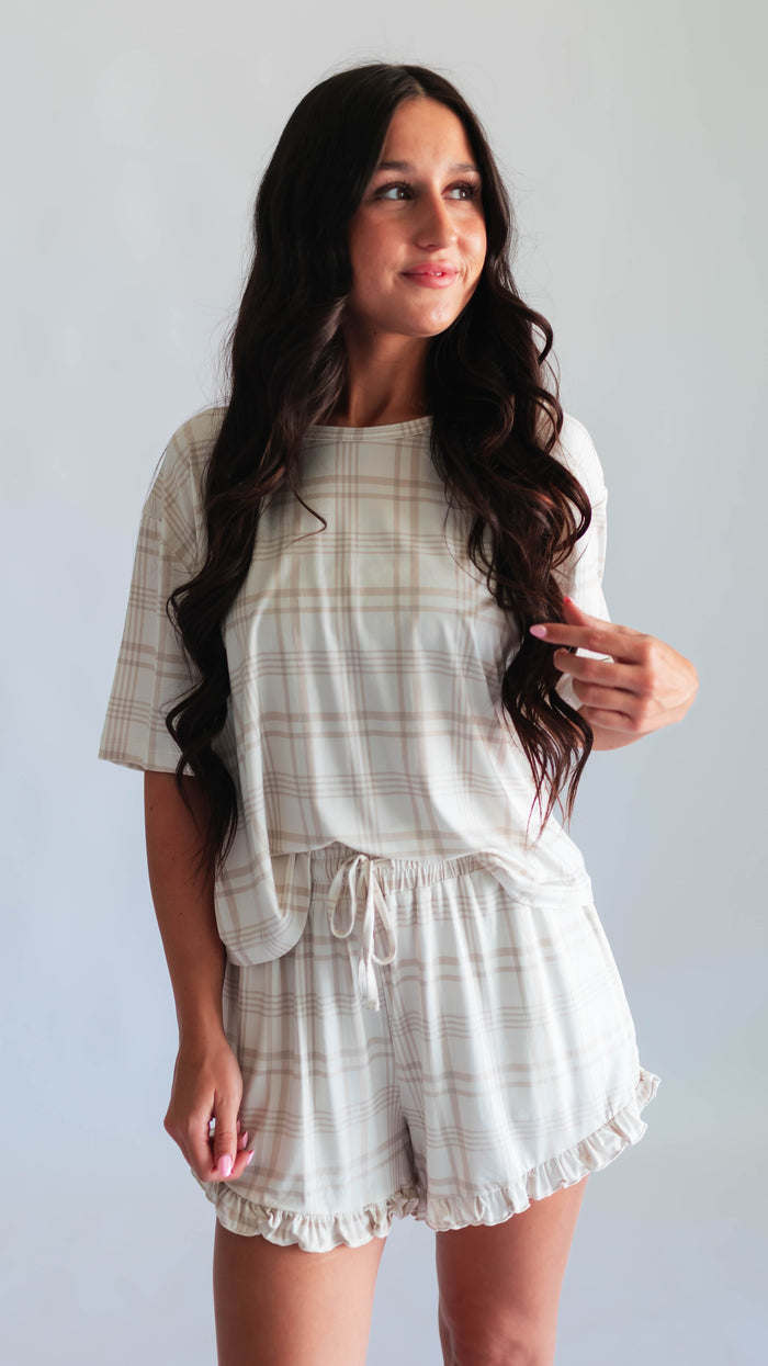 Women’s Ruffle Short Set in Brooks