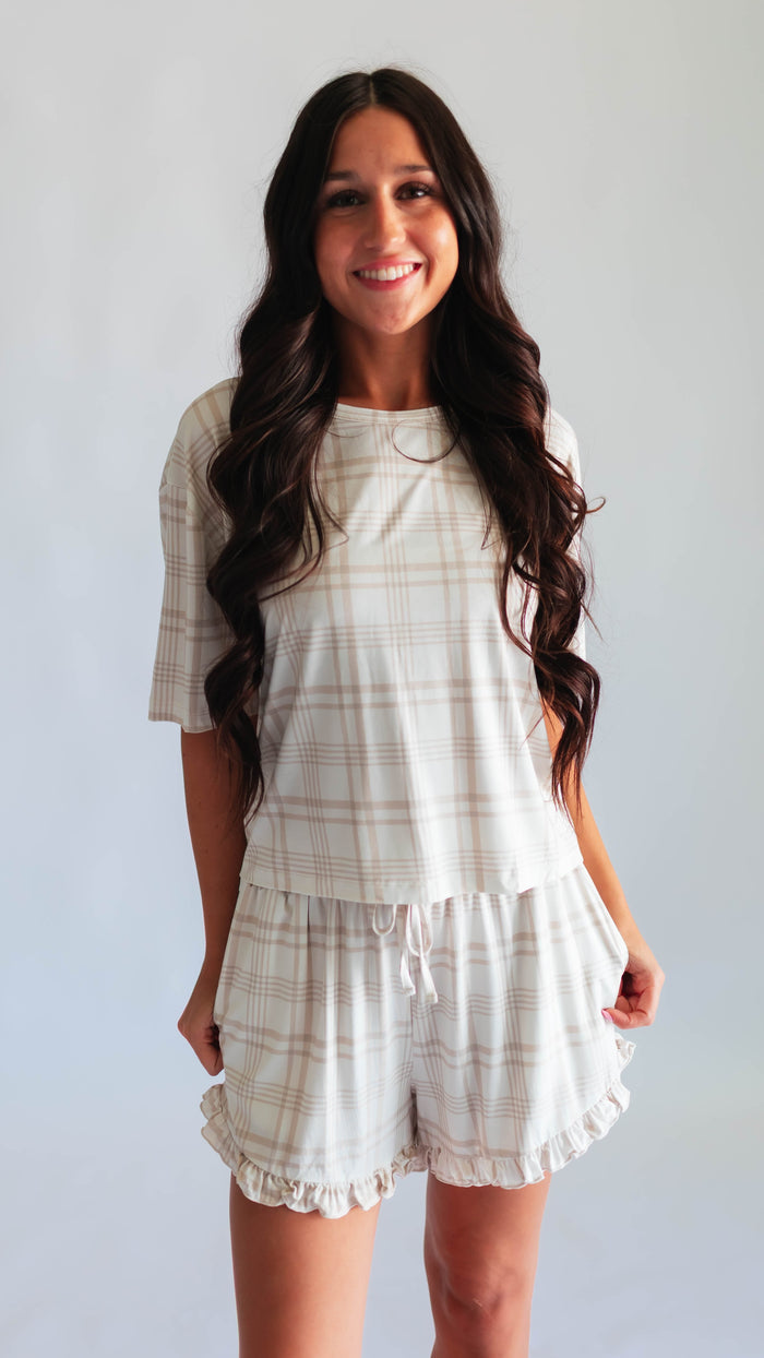 Women’s Ruffle Short Set in Brooks