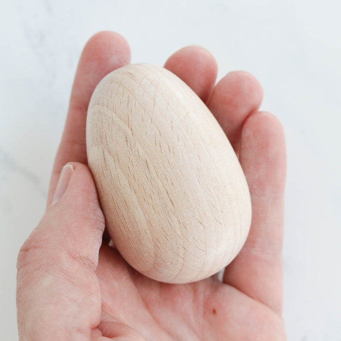 Wooden Darning Egg-Stitched Modern