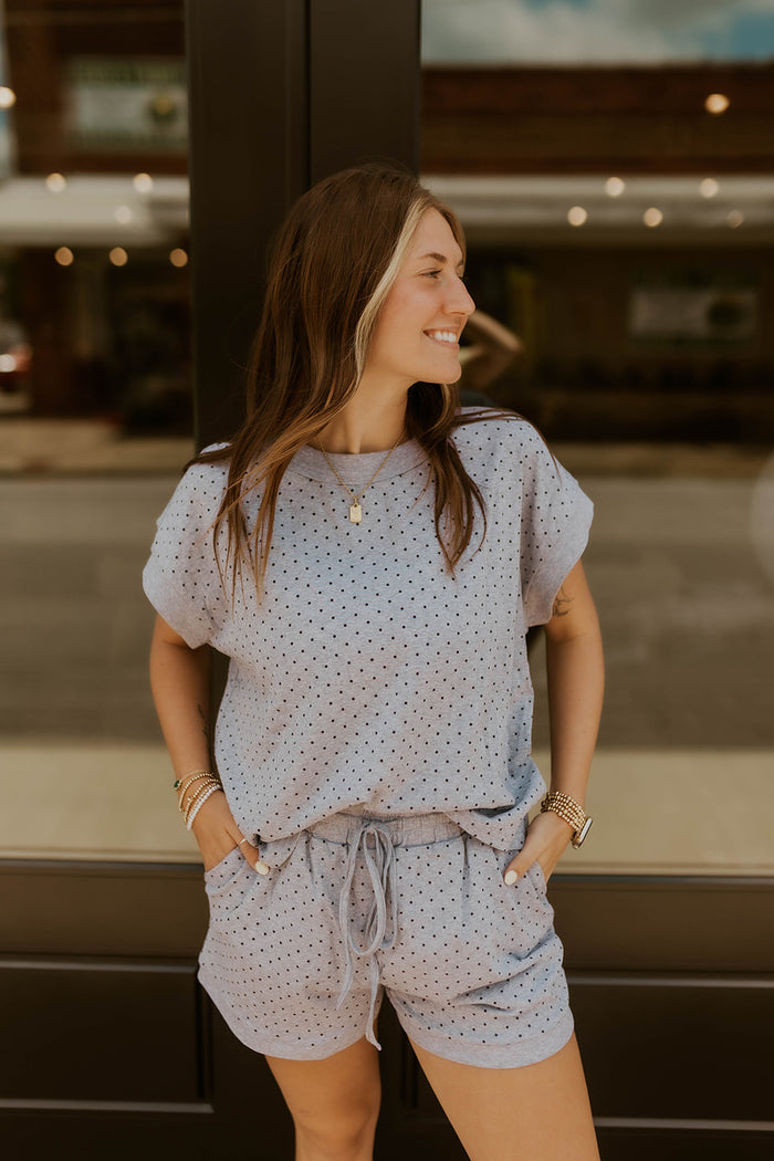 Wren Polka Dot Set- Heather Grey