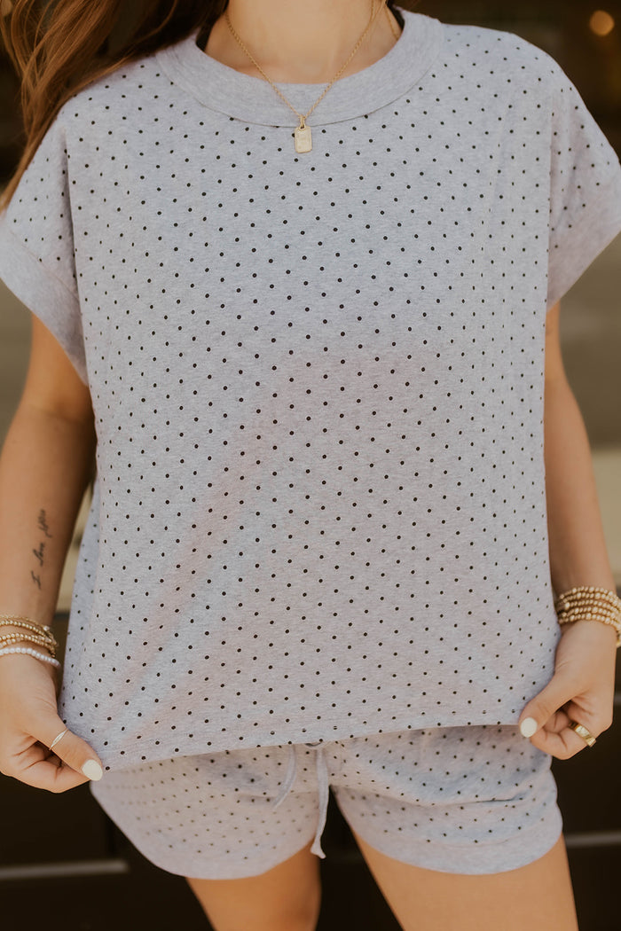 Wren Polka Dot Set- Heather Grey
