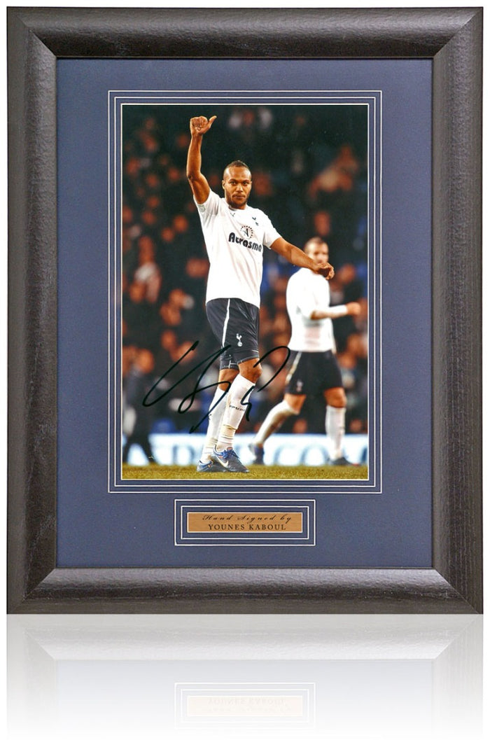 Younes Kaboul Tottenham Hotspur Hand Signed Photograph 15x19" Framed