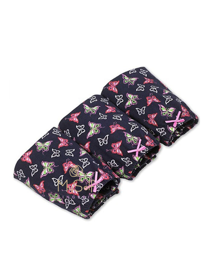 Young Berry 7321-BF-Butterflies Cotton Panties 3 Pk myselflingerie.com