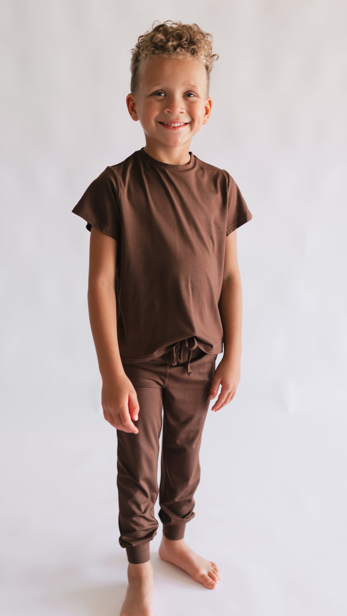 Youth Jogger Set In Chocolate Brown