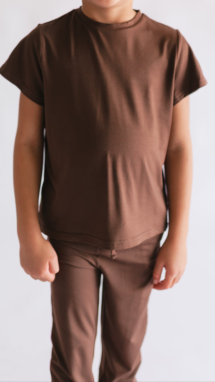 Youth Jogger Set In Chocolate Brown