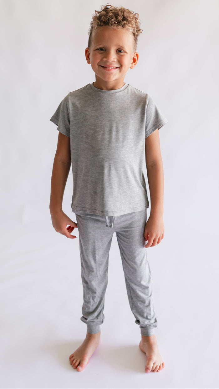 Youth Jogger Set In Heather Grey