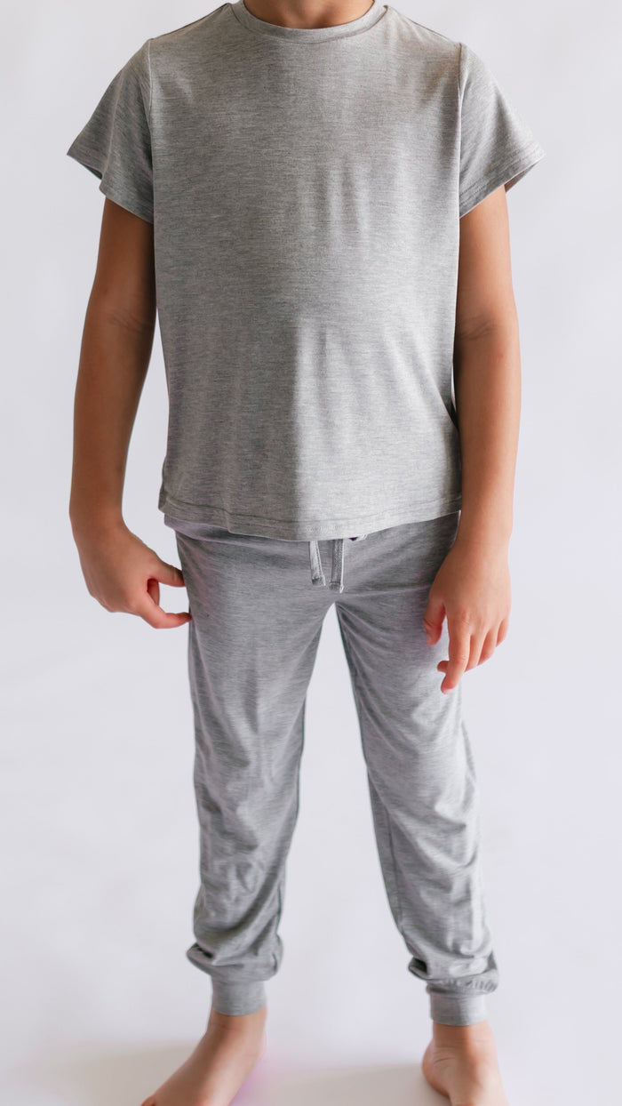 Youth Jogger Set In Heather Grey