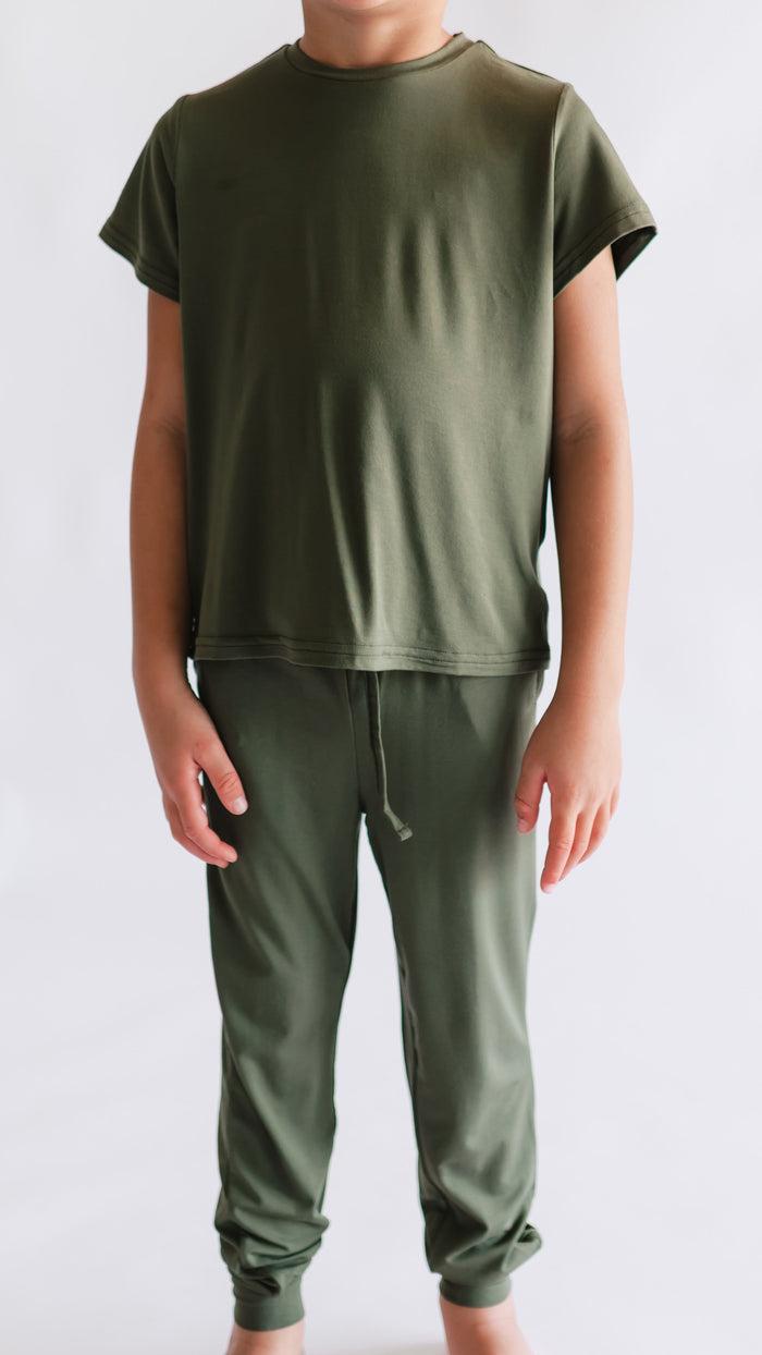 Youth Jogger Set In Olive