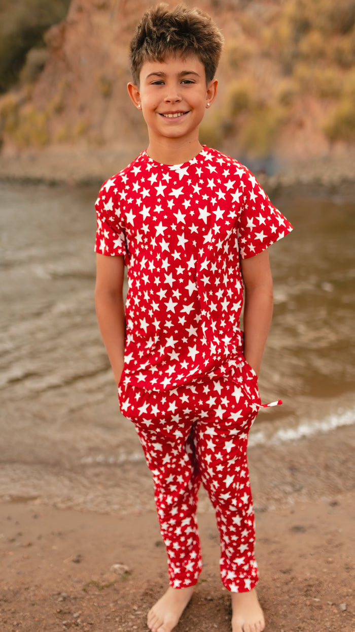 Youth Jogger Set In Red Stars