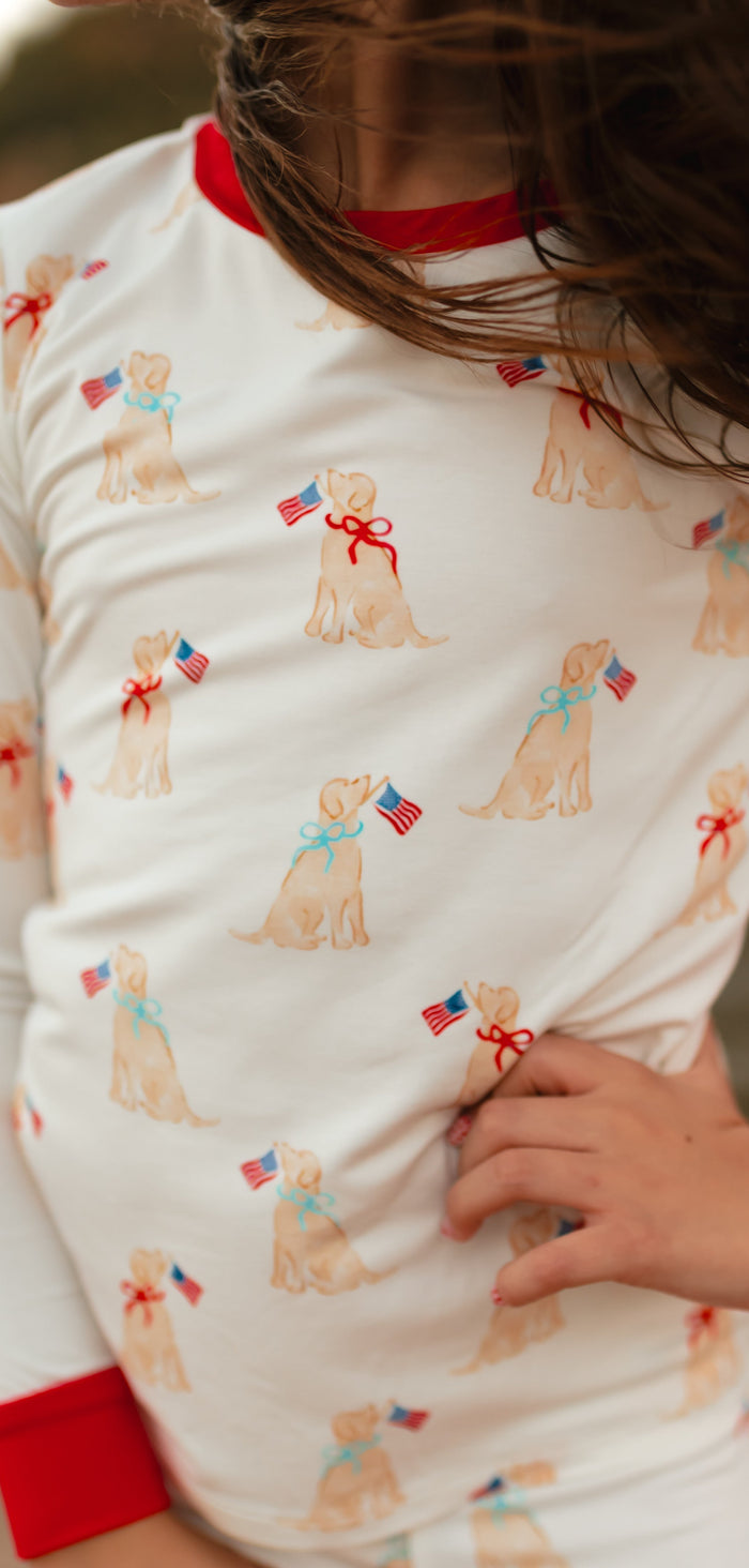 Youth Pajama Set in American Pups