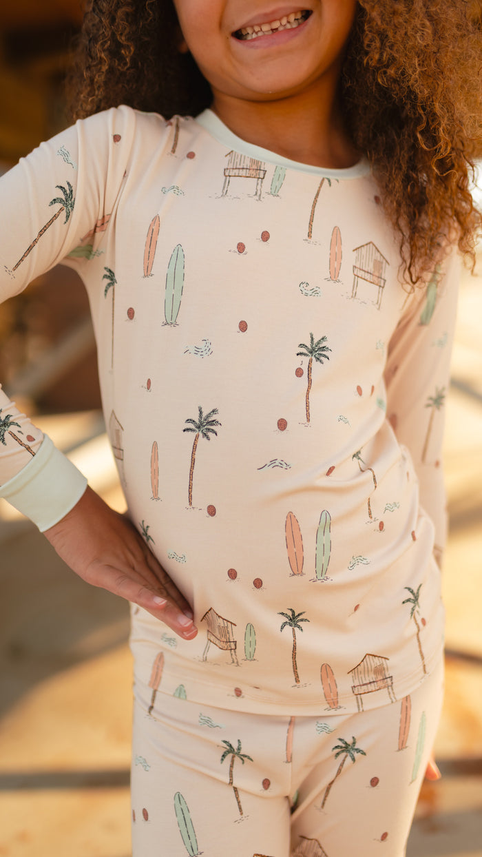 Youth Pajama Set in Beach Collage