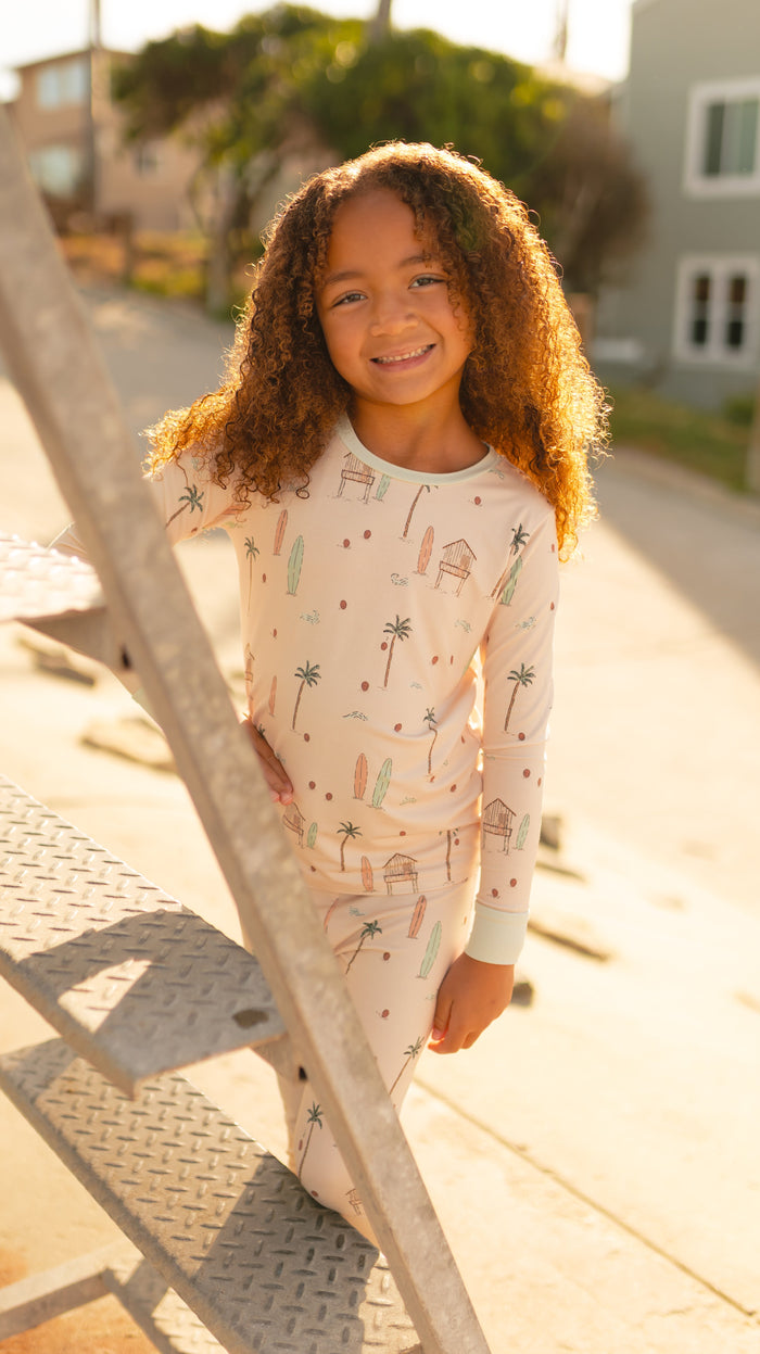 Youth Pajama Set in Beach Collage