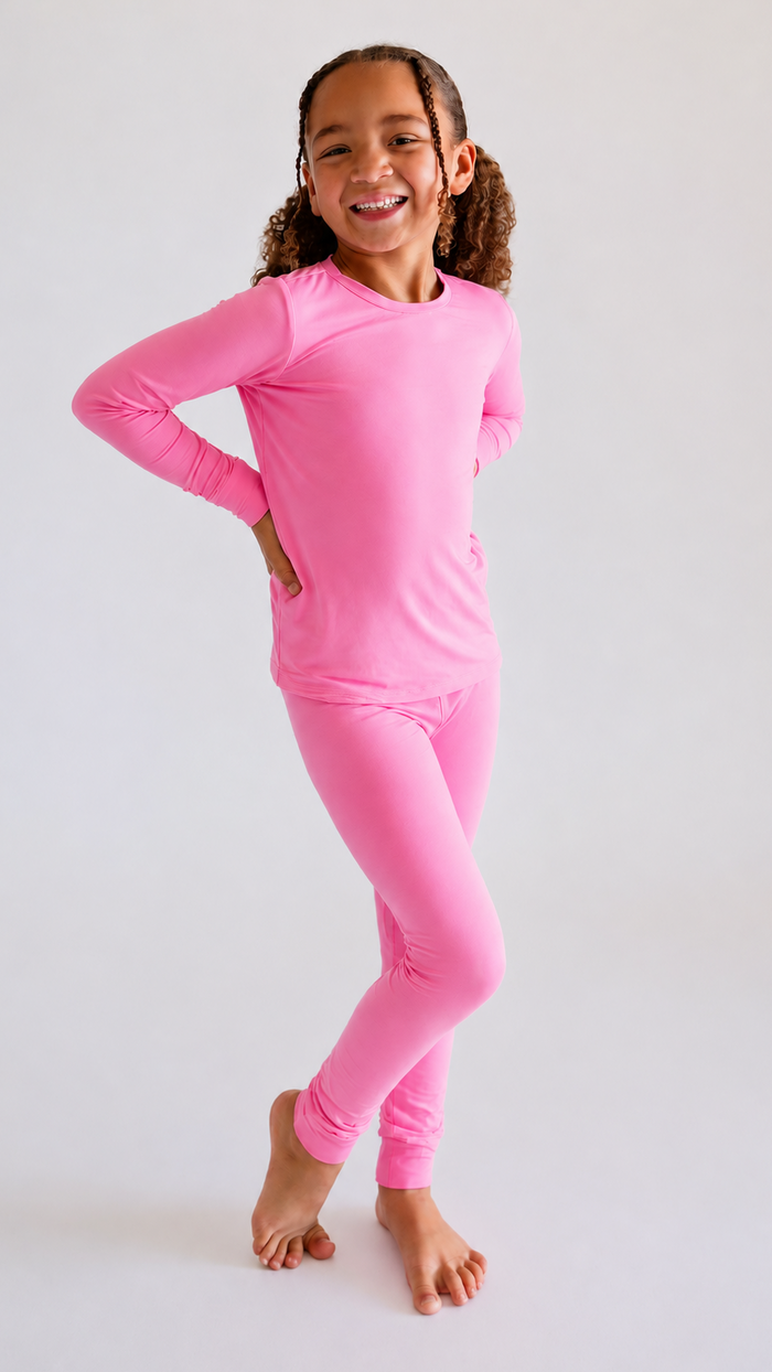 Youth Pajama Set in Pretty Pink