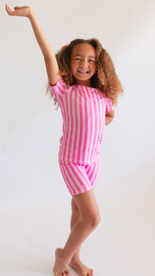 Youth Pajama short sleeve and shorts in Pink Paradise