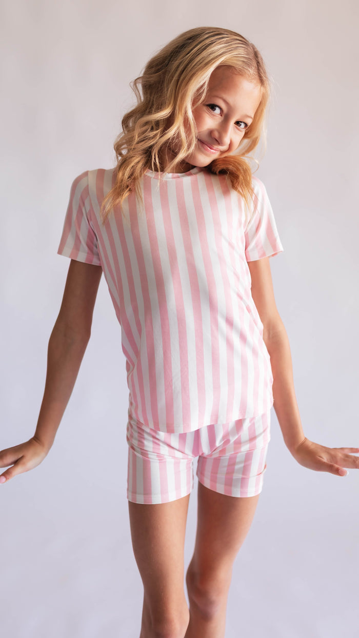 Youth Pajama short sleeve and shorts in Poppy