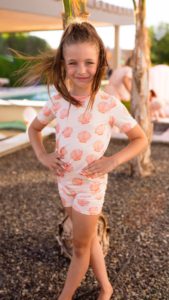Youth Pajama short sleeve and shorts in Summer Shells