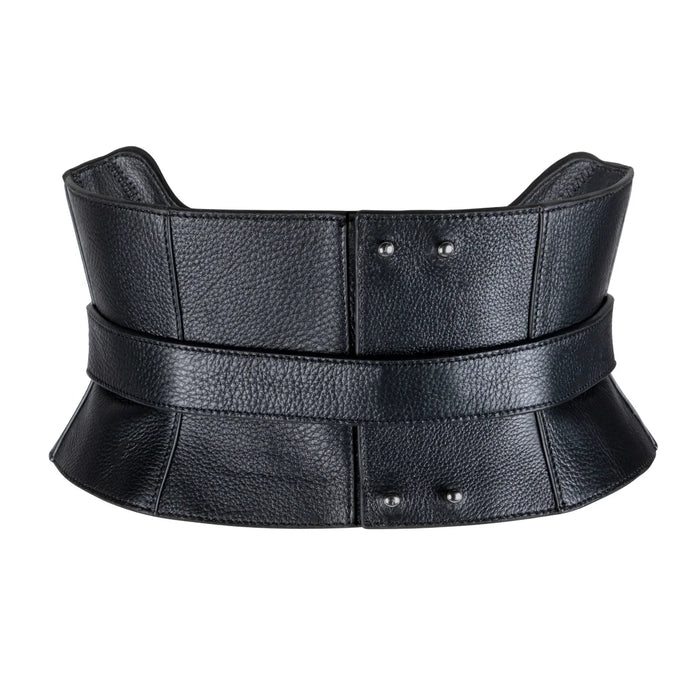 Object and Dawn Zheng leather corset belt black by object and dawn ghost image back view